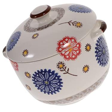 Imagem de Panelas, panela de ensopado de cerâmica, tigela de sopa com tampa tigela de sobremesa ensopado panela de sopa para cozinha doméstica/como mostrado/16,9 * 15 cm