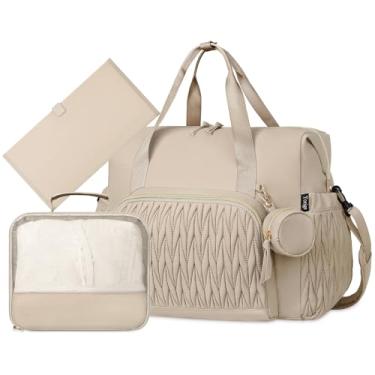 Imagem de Yorige Sacola de fraldas para bebês, 6 peças, bolsas hospitalares grandes para mães com trocador de fraldas, capa de chupeta para parto de parto, menino e menina