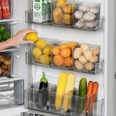 Imagem de Pacote com 3 caixas de geladeira – organizador de porta lateral, sem furadeira, temperos e porta-latas