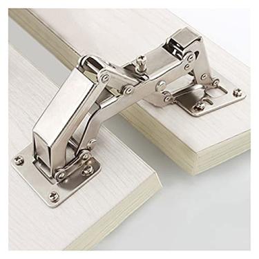 Imagem de Dobradiças 165/170/175 graus portas de armário de móveis dobradiça ângulo especial painéis de porta espessos não é necessário ranhurar dobradiças grandes de ângulo grande