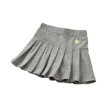 Imagem de Saia Plissada Com Coração Bordado Para Meninas, Shorts De Verão, Desig