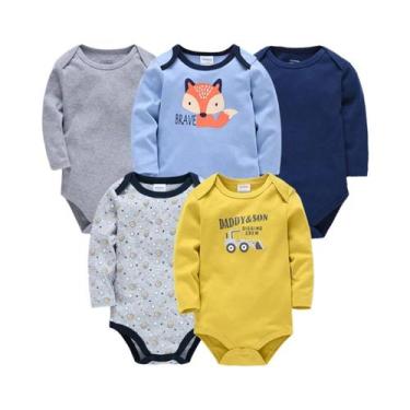Imagem de Macacão De Algodão Para Bebês Meninos Recém-Nascidos, Manga Longa, Pre