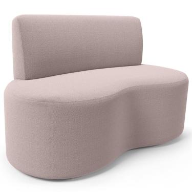 Imagem de Sofá 2 Lugares Orgânico Para Sala de Estar Living Larissa L02 Bouclê Rosê - Lyam Decor