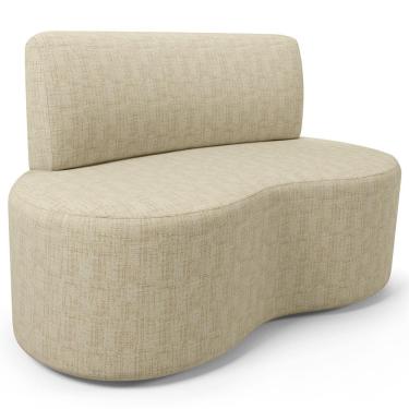 Imagem de Sofá 2 Lugares Orgânico Para Sala de Estar Living Larissa L02 Linho Bege - Lyam Decor