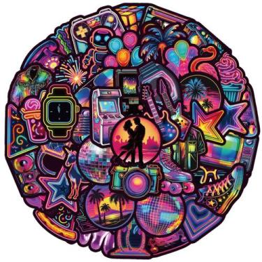 Imagem de Adesivos de grafite impermeável para guitarra estilo neon 50 unidades/