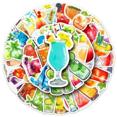 Imagem de Adesivos para coquetéis, decalques de grafite à prova d'água, 50 unida