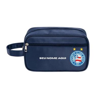 Imagem de Necessaire Nylon Premium Cor Preta e Azul Estampa Time Nome - Mormino,