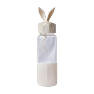 Imagem de Garrafa de vidro rabbit bottle com capa de silicone e tampa plástica -