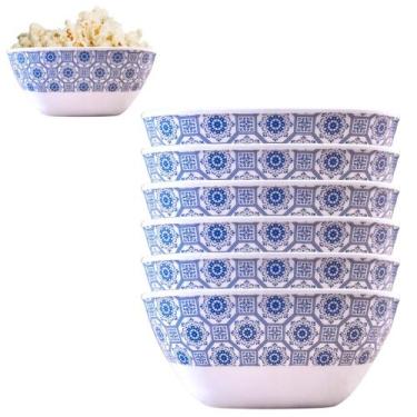 Imagem de 6 Bowl Tigela Melamina Quadrada 350ml Saladeira - Sk