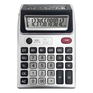 Imagem de Calculadora Visor Duplo Luz UV Detector de Notas 12 Dígitos - ShopMix