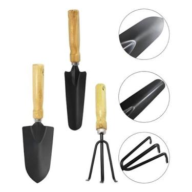 Imagem de Kit De Jardinagem Extragrande De Metal Com Cabo De Madeira - Rio Tijuc