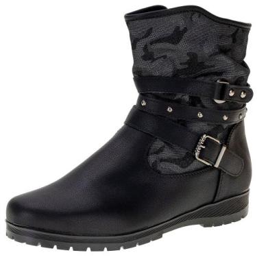 Imagem de Bota feminina cano baixo mooncity - 71123, Preto, 38