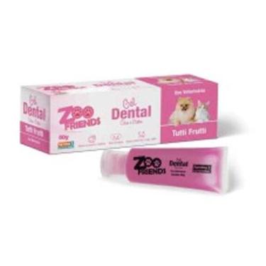 Imagem de Gel Creme Dental Pasta de Dente para Cães e Gatos Zoo Friends 60g Sabo