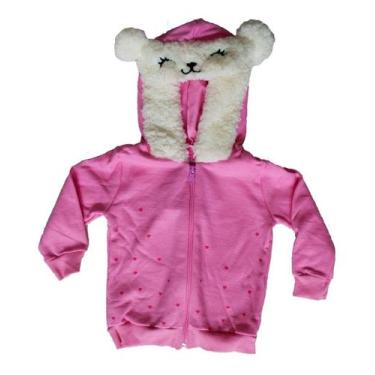 Imagem de Jaqueta Menina Urso Inverno Fleece Plush Inverno - anjo da mamãe, Rosa