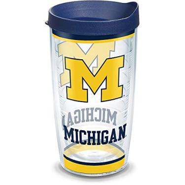 Imagem de Tervis Feito nos EUA com parede dupla University of Michigan UM Wolverines copo isolado mantém as bebidas frias e quentes, 473 ml, tradicional