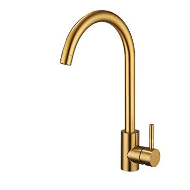 Imagem de Torneira de cozinha multicolorida de aço inoxidável 360 giratório preto misturador de cozinha montagem de convés misturador de água quente fria torneira para pia, A1111GN, China