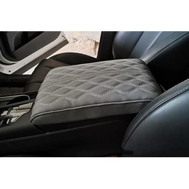Imagem de Almofada de apoio de carro, o Wavescar PatternCar Caixa de braço de onda Universal Booster Boosor Momory Foam Car Center Console Cheather Pads para carro, SUV, caminhão, cinza