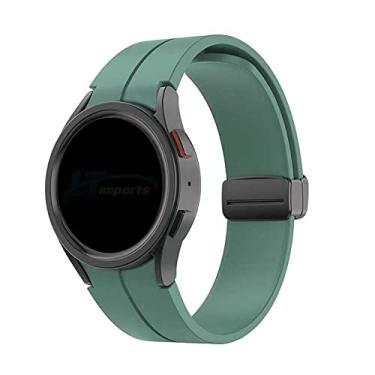 Imagem de Pulseira Silicone Fecho Magnetico compativel com Samsung Galaxy Watch 5 Pro - Galaxy Watch 5 - Galaxy Watch 4 - Galaxy Watch 4 Classic - Marca LTIMPORTS (Verde)