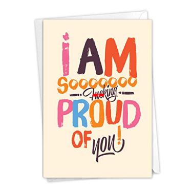 Imagem de NobleWorks - Cartão engraçado de parabéns para adultos com envelope - Parabéns saudações, apreciação - Sooooo Proud C6410CGG