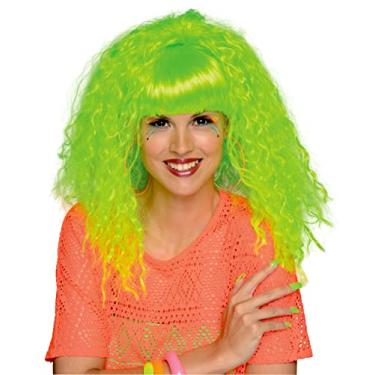 Imagem de Rubie's Peruca Costume Rock 'N Rave, Verde neon, tamanho nico
