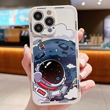Imagem de Para iPhone 14 13 Pro Max 12 11 Pro Max XS X XR 8 7 Plus SE 2020 2022 Astronaut Silicone Soft Cover For iPhone 13 14 12 11 Case, White, For iPhone 7 Plus