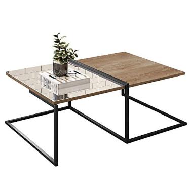 Imagem de Mesa de Centro Decorativa Espelhada Industrial D01 Design Demolição - Lyam Decor