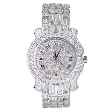 Imagem de Relógio Masculino Hip Hop Prata Pave Totalmente Brilhante