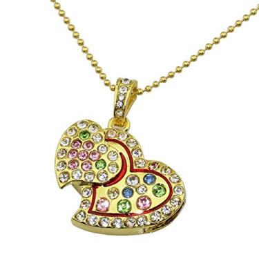 Imagem de Pen Drive de 8 GB Dourado Modelo Coração Pen Drive USB Flash Memory Stick USB Flash Disk USB Flash Card USB Stick U Disk Thumb Drive