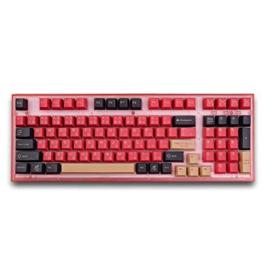 Imagem de Teclas PBT, sublimação japonesa de 129 teclas para teclado mecânico Cherry Kailh 61/64/68/87/96/104/108 MX Cherry Kailh Switch (vermelho Samurai)
