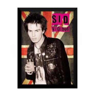 Imagem de Quadro Sid Vicious Punk Banda Sex Pistols Poster Moldurado - Fanarte