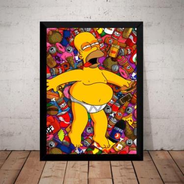 Imagem de Quadro Os Simpsons Homer Bebidas Arte Poster Moldurado - Fanarte