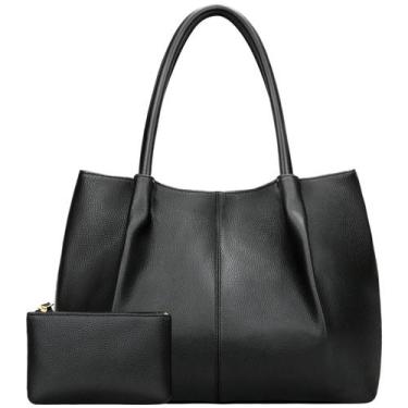 Imagem de Sacola KKXIU Feminina - Bolsa de Ombro Vegana Preta