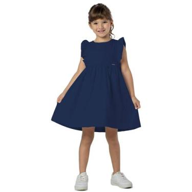 Imagem de Vestido Infantil Rosê Princesa Luxo Com Babado Fofo Marinho - Vrasalon