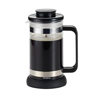 Imagem de BonJour Prensa francesa de vidro borossilicato de café com porta-copos e colher, 100 ml, Riviera, preta