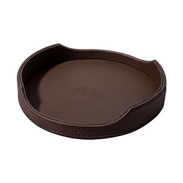 Imagem de XIcvKsG Bandeja de joias masculina, organizador de mesa de cabeceira para homens, caixa de dados de couro, bandeja de cabeceira, chave, telefone, troca de moedas, relógios e suporte de doces, bandeja