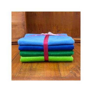 Imagem de Kit Velboa Tons de Azul e Verde, Pelúcia Baixa, Ursos - 4 cores medind