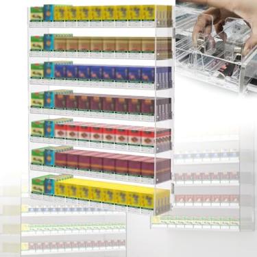 Imagem de Vitrine de cigarro de acrílico com empurrador automático - organizador de parede ou bancada para varejo, acessórios de loja, porta-cigarros, expositor de fumo, solução de merchandising