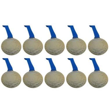 Imagem de Kit C/10 Medalhas de Ouro Prata ou Bronze Honra ao Merito C/Fita Azul 