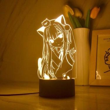 Imagem de Luz noturna LED 3D Nekohas Shizukus que muda de cor para crianças - Yi