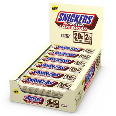 Imagem de Barras de proteína Snickers com baixo teor de açúcar e alto teor de proteína White Choco-Unissex