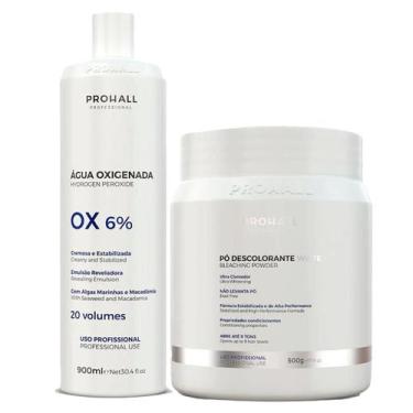 Imagem de Kit Pó Descolorante Branco e Água Oxigenada 20 Vol. ProHall