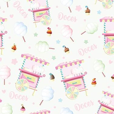 Imagem de Papel de Parede Doces Cup Cake para Quarto de Menina 57x270cm
