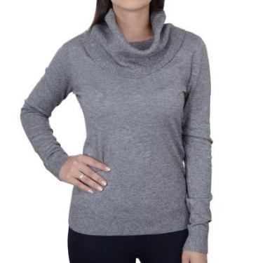 Imagem de Blusa Feminina Facinelli By Mooncity Gola Alta Cinza - 65092-Feminino
