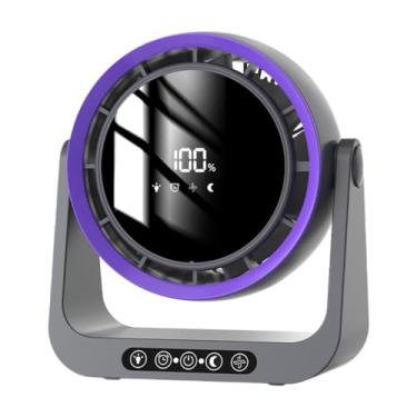 Imagem de FLCPJGV Fã de viagem Table Viagem USB Recarregável Fã de Desktop Silencioso 90 ° Cabeça de Cabeça Handalable Fan, Cinza Escuro