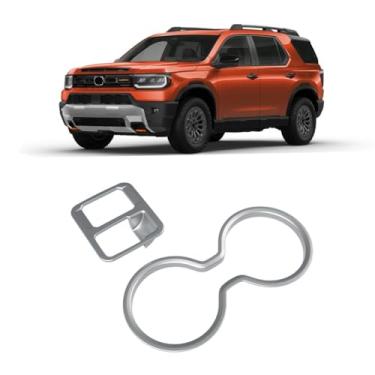 Imagem de TENWIND Tampa do interruptor de freio do painel do console central do carro compatível com acessórios Honda Passport 2026+ (ambos + prata)