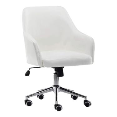 Imagem de YPDJVLTI Cadeira de escritório de couro artificial cadeira de escritório com rodízios giratórios de 360° cadeiras de mesa de escritório em casa cadeira de altura ajustável