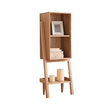 Imagem de AKALNNB Estante de livros, estante do chão ao teto, armário lateral, prateleira de madeira, estante simples, pequeno apartamento, armário, exibição, unidade de armazenamento, estante Stora