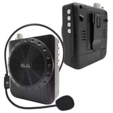 Imagem de Amplificador de Voz Para Professores Aulas Palestras Guias Reuniões Comunicação Clara Som Alto Leve Microfone Headset USB Rádio FM Power Bank Portátil