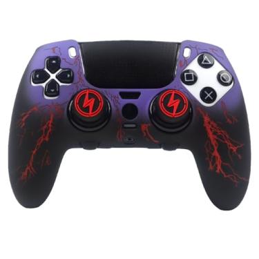 Imagem de RALAN Capas de silicone para controle de iluminação com aderência de 2 polegares compatíveis com PS5 Dualsense Edge Controller Play Station 5 Acessórios, capa antiderrapante à prova de suor