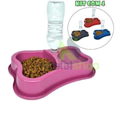 Imagem de Kit 4 Comedouro Duplo Anti Formiga Cor:4 Preto - menp, 4 Preto